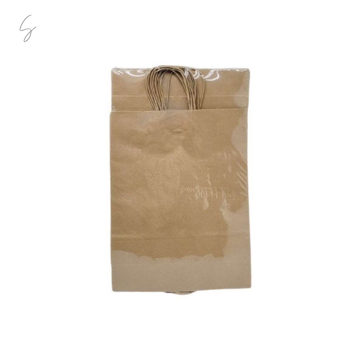 50 Unid. Sacolas Papel Kraft Alça Torcida P 18x25x8cm